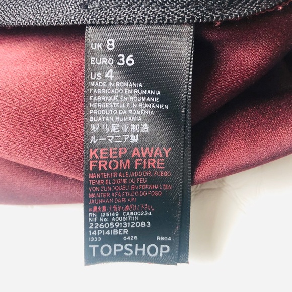 Topshop Maroon Suedette Military Style Romper - Picture 7 of 7